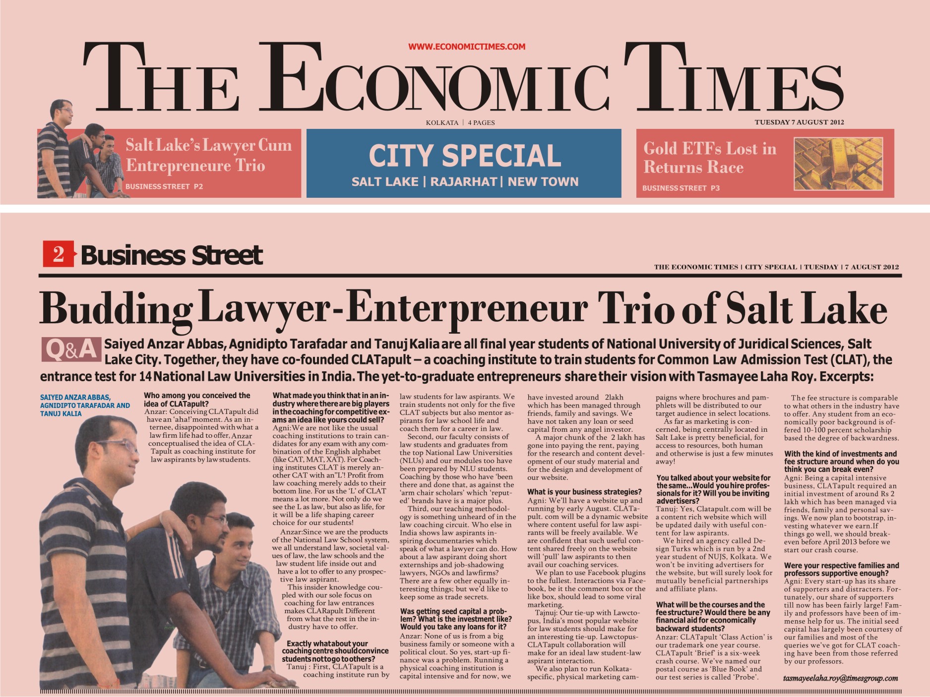 The Economic Times the economics times today newspaper